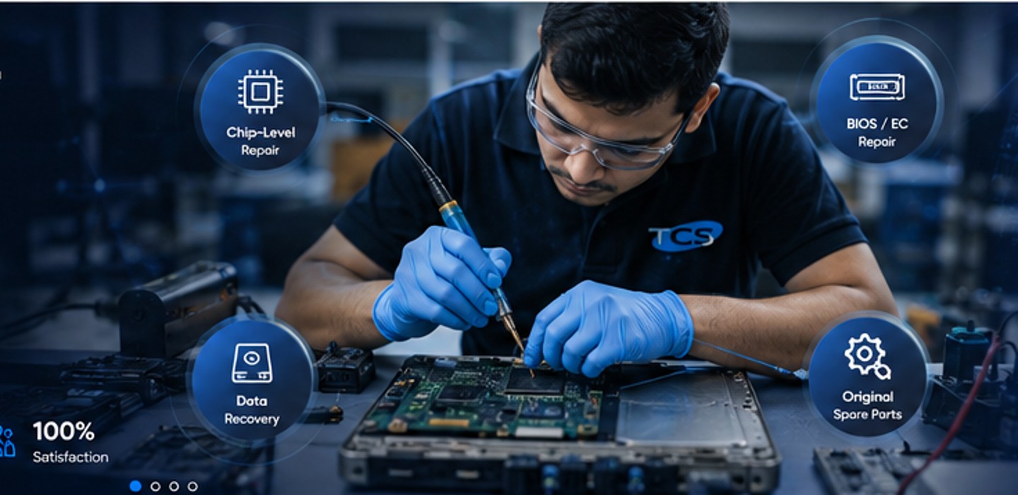Laptop motherboard chip-level repair illustration for TCS Pune